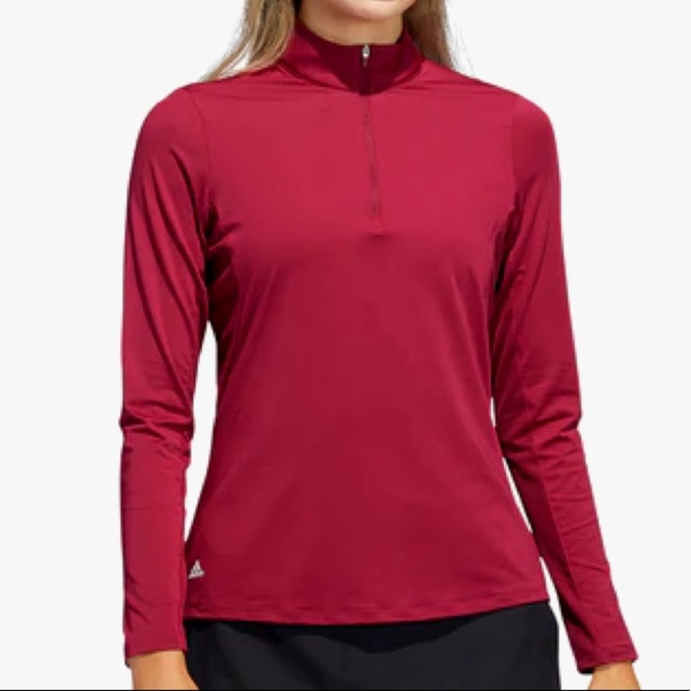 Adidas Ultimate365 Legacy Burgundy Womens Golf 1/2 Zip new with tags